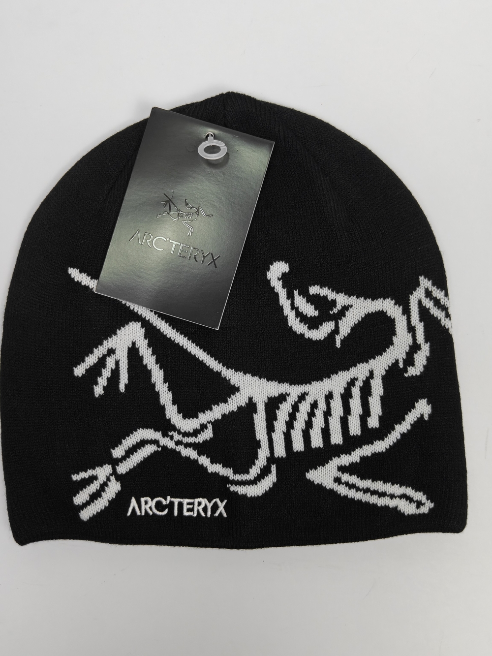 Arc'teryx Black And White Bird Head Toque Skullcap Beanie